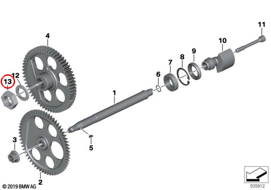 Écrou M22x1,5 OEM 07119906234 pour motos BMW R1200GS, R1200RT, R1200R, R nineT, R nineT Pure, R nineT Scrambler… et plus. Original BMW Motorrad