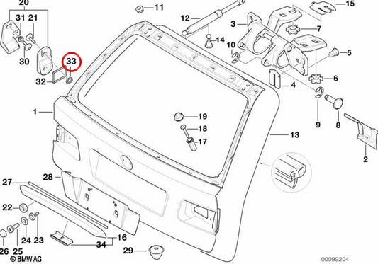 O-ring (O-Ring) OEM 07119906348 para BMW E39, E46, E53, E83, E85, E86. BMW genuíno.