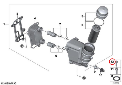 Vite esagonale con lavatrice OEM 07119906679 per BMW E81, E82, E87, E88, E90, E91, E92, E93, E60, E61, E84, E83. BMW originale.