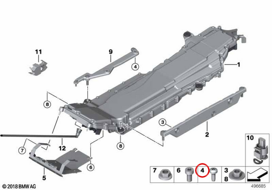 Tornillo à tête plate M8x18-A2-70 OEM 07119906880 pour motos BMW R nineT, R nineT Pure, Scrambler, Racer, Urban G/S… et plus. Original BMW Motorrad.