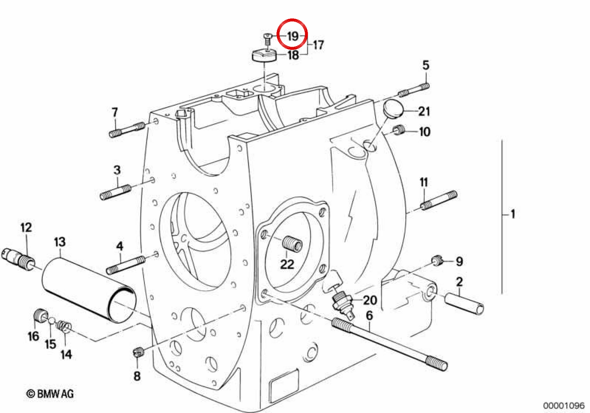 Vite Ovllanado 07119907602 per BMW E30, E28, E39, E24, E53, R50. BMW originale.