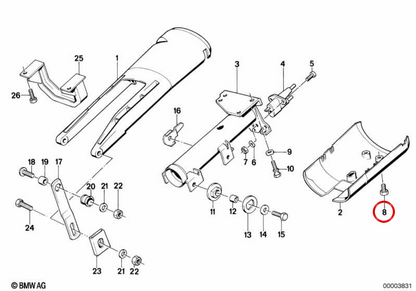Vite a testa piatta OEM 07119907649 per BMW E28, E24, E23. BMW originale.