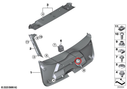 Parafuso de chapa preta OEM 07119908542 para BMW G23, G83, G29, i3, I01. BMW genuíno.