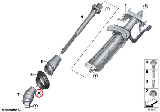 TORX OEM -Schraube 07119908568 für BMW I12, I15. Original BMW.