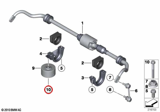 Sechseckschraube für BMW G30, G31, G38, G60, G61, G32, G12, G70, G14, G15, G16, G05, G18, G06, G07 (OEM 07119908714). Original BMW