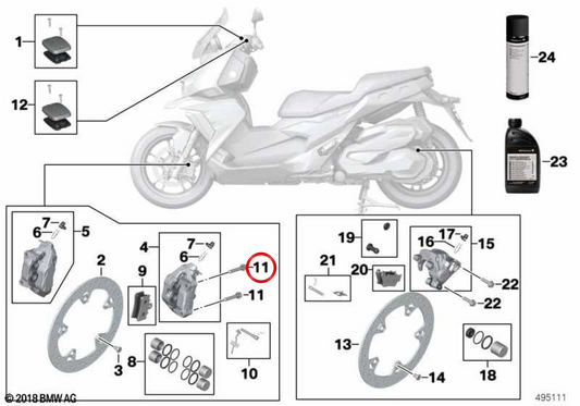 Tornillo esagonale M8x50-10.9-ZNS3 OEM 07119909475 per moto BMW CE 04, C 400 GT, C 400 X… e altro. Originale BMW Motorrad.