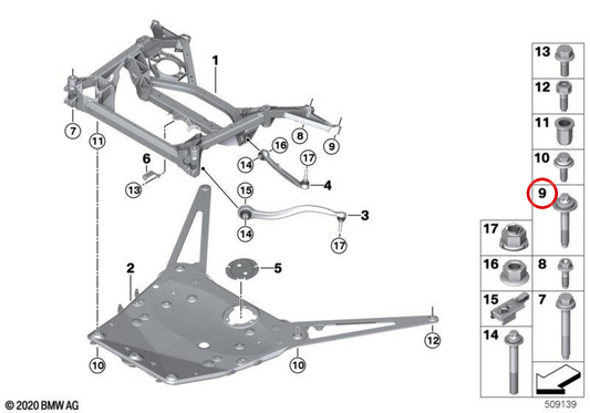 OEM -Schraube 07119909606 für BMW G87, G80, G81, G82, G83. Original BMW.
