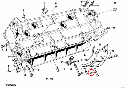Vis hexagonale OEM 07119912558 pour BMW E21, E30, E36, E12, E28, E34, E24, E23, Z3. BMW d'origine.
