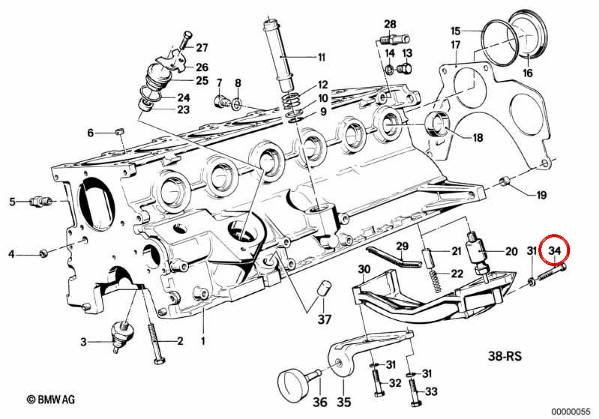 Vis hexagonale avec laveuse OEM 07119912970 pour BMW E30, E36, E34, E39, E32, E38, E31, Z3. BMW d'origine.