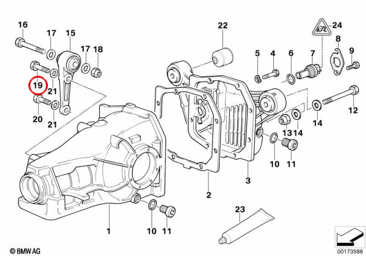 OEM hexagonal screw 0711914813 for BMW E31. Original BMW.