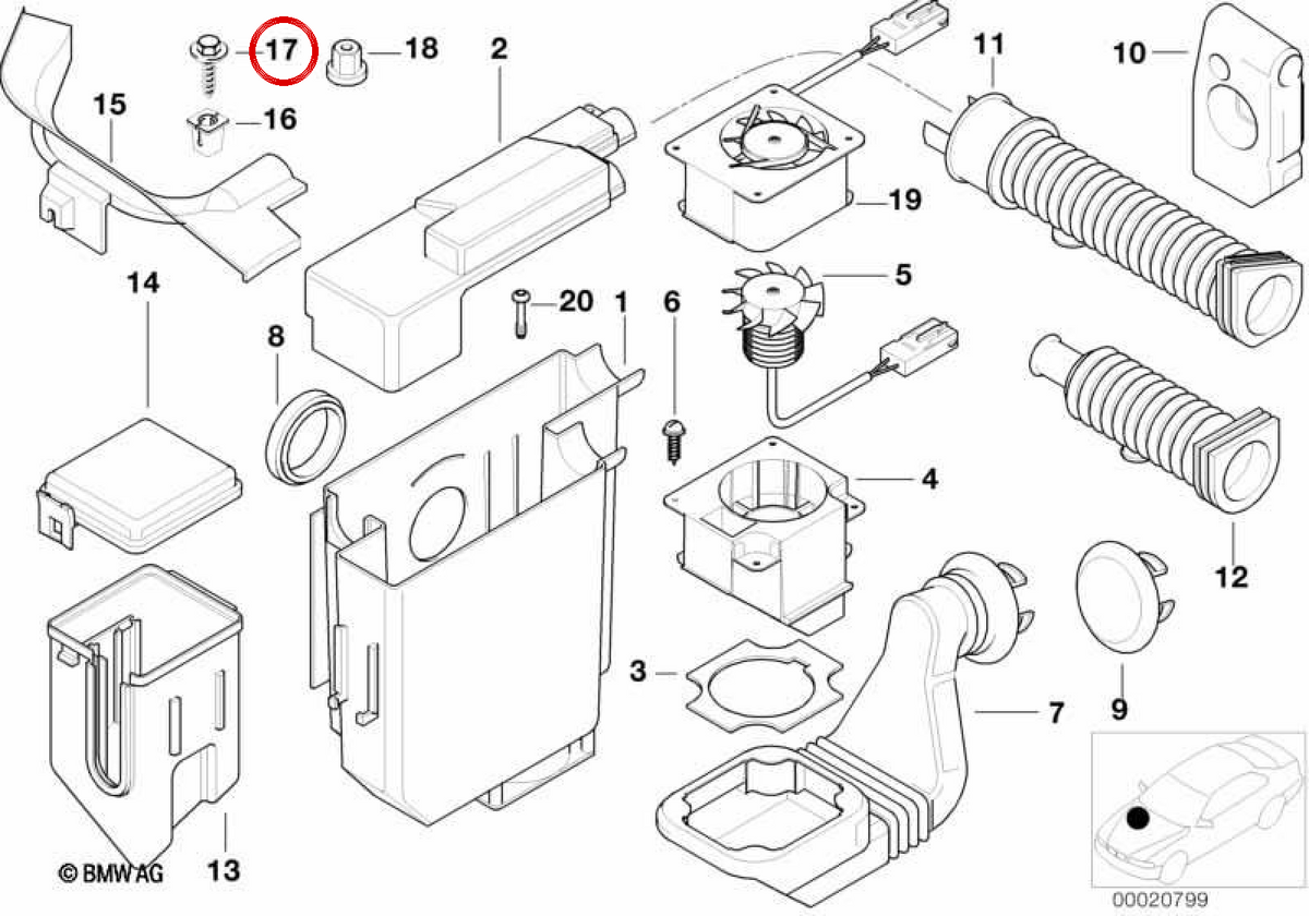 Hexagonal screw Chapa Oem 07119916949 for BMW E21, E30, E36, E46, E12, E28, E24, E23, E31, Z1, Z3. Original BMW.
