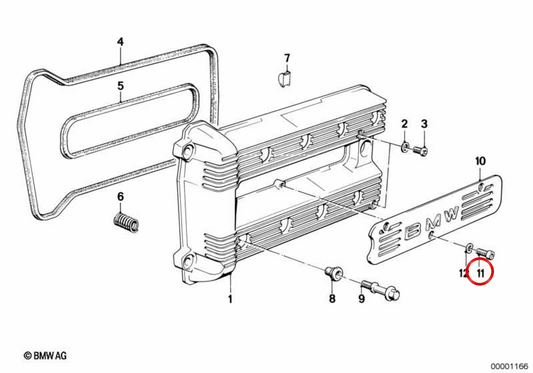 Zylinderschraube M6x12 ZN/SW OEM 07119919800 für BMW Motorräder R45, R65, R850R, R1100R, K1, K100, K1100, K75 … und mehr. Original BMW Motorrad.