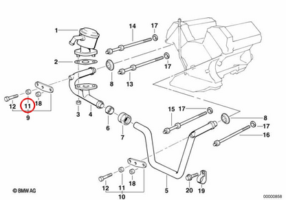 Écrou hexagonal OEM 07119921054 pour BMW E21, E30, E36, E12, E28, E34, E39, E24, E23, E32, E38, E31 et Mini R50. BMW et mini d'origine.