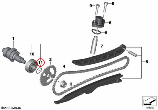 OEM -Sicherheitsring 07119934100 für BMW R50. Original BMW.