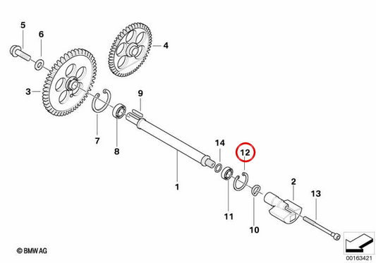 Anello di sicurezza OEM 07119934675 per moto BMW R1200GS, R nineT, R1200RT... e altro ancora. BMW Motorrad originale.