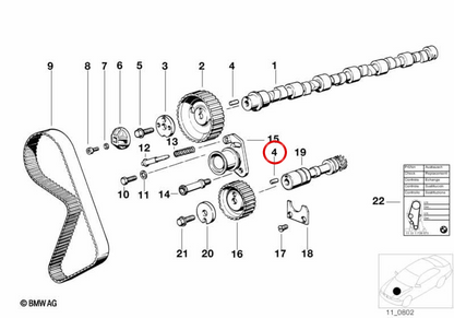 Pin cilindrico OEM 0711942079 per BMW E21, E30, E12, E28, E34, Z1. BMW originale.