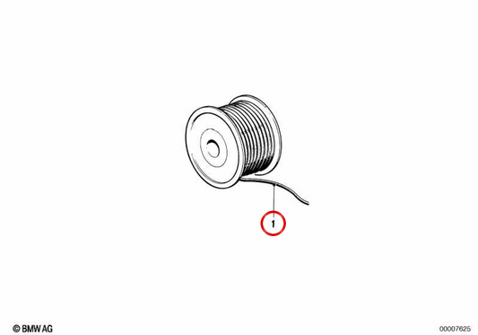 Schwarz-Violeta-Kabel OEM 07119976429 für BMW E21, E30, E36, E12, E28, E34, E24, E23, E32, E38, E31, Z1, Z3, E52. Original BMW.