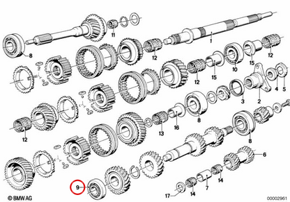 OEM ball bearing 07119981432 for BMW E30, E12, E28, E24, E23. Original BMW.
