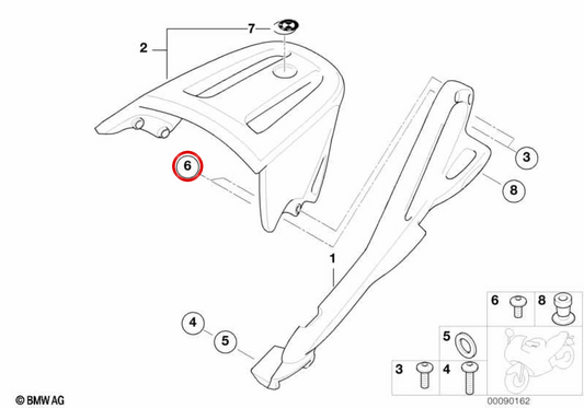Parafuso OEM 07129903329 para motocicletas BMW F 650 CS, R 1150 R, R 850 R e muito mais. Originais BMW Motorrad.