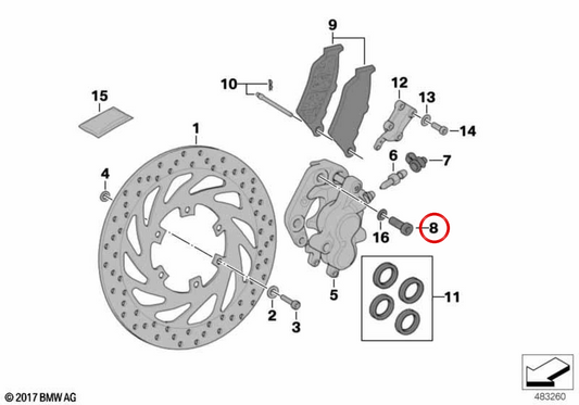 Vite OEM ISA 07129903801 per moto BMW F 700 GS, F 800 GS, R 1200 GS... e altro ancora. BMW Motorrad originale.