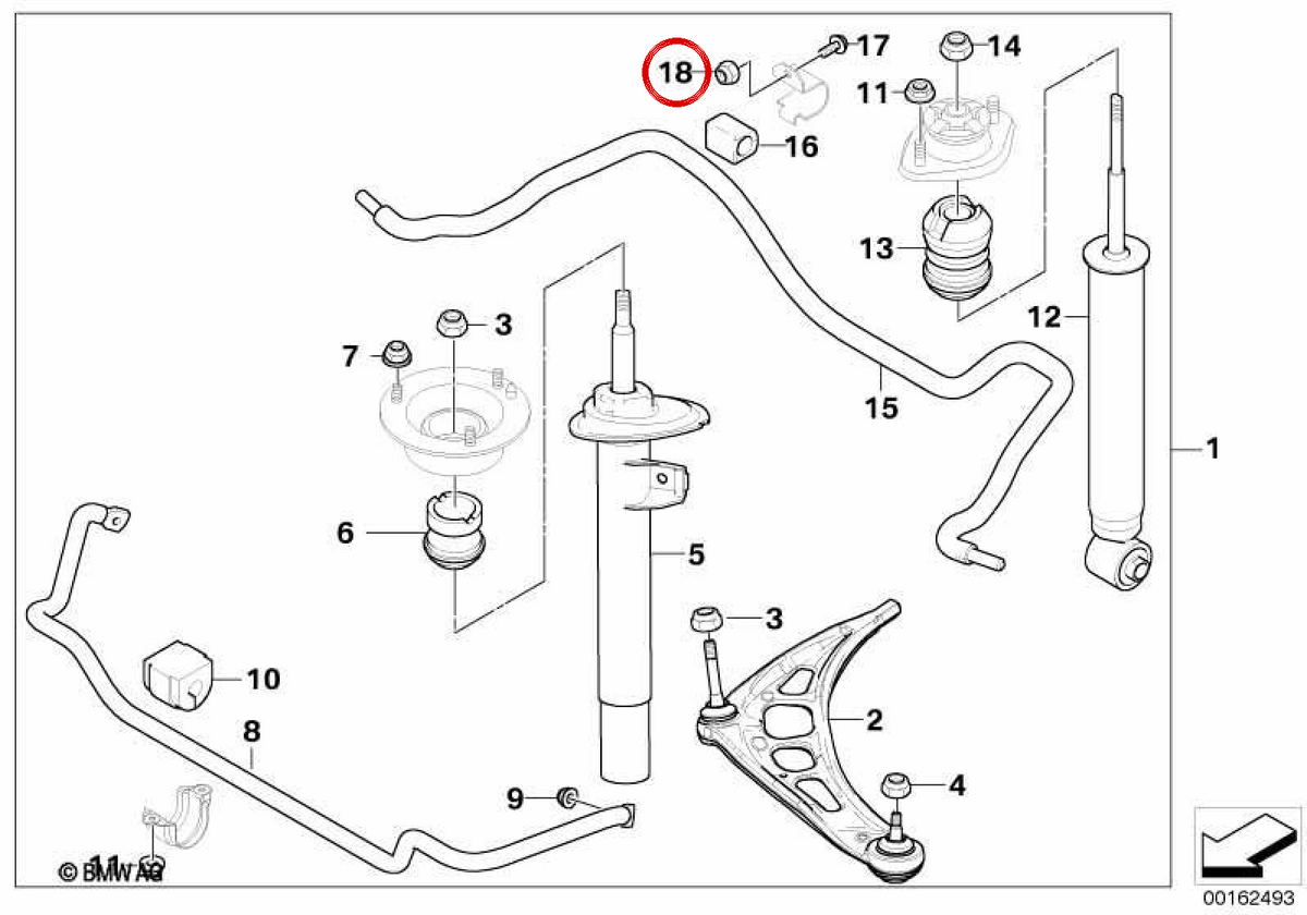 Nutio esagonale autoblocante 07129904002 per BMW E21, E30, E36, E46, E12, E28, E34, E39, E60, E61, E24, E32, E38, E53, Z1, Z3, E52, R50, R52. BMW originale.