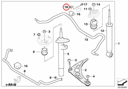 Nutio esagonale autoblocante 07129904002 per BMW E21, E30, E36, E46, E12, E28, E34, E39, E60, E61, E24, E32, E38, E53, Z1, Z3, E52, R50, R52. BMW originale.