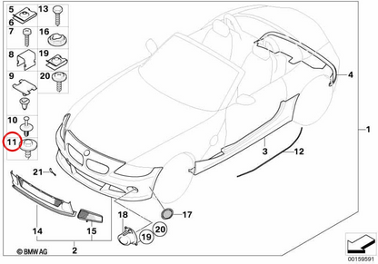 OEM Blechmutter 07129904150 für BMW E81, E87, F20, F30, E46, G20... und mehr. Original BMW.