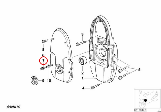 ISA screw M5x20 OEM 07129905121 for BMW motorcycles F 650 GS, G 650 GS, C 400 X, C 400 GT, R 1150 GS, R 1200 C... and more. Original BMW Motorrad