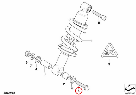 Vis ASA M12X1.5X70-10.9 OEM 07129905266 pour les motos BMW K1200S, K1200R, K1200GT, K1300S, K1300R, K1300GT. BMW original Motorrad.
