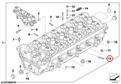 OEM -Gefangenenschraube 07129905384 für BMW E36, E46, E60, E61, E63, E64, E65, E66, Z3, E85, E86. Original BMW.