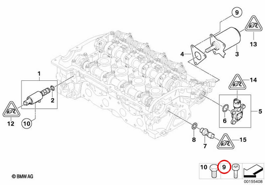 ISA M6x15 screw OEM 07129905385 for BMW 1 Series F20/F21, 3 Series F30/F31, 5 Series F10 and MINI R55, R56, R57, R58, R59, R60, R61. Genuine BMW and MINI.