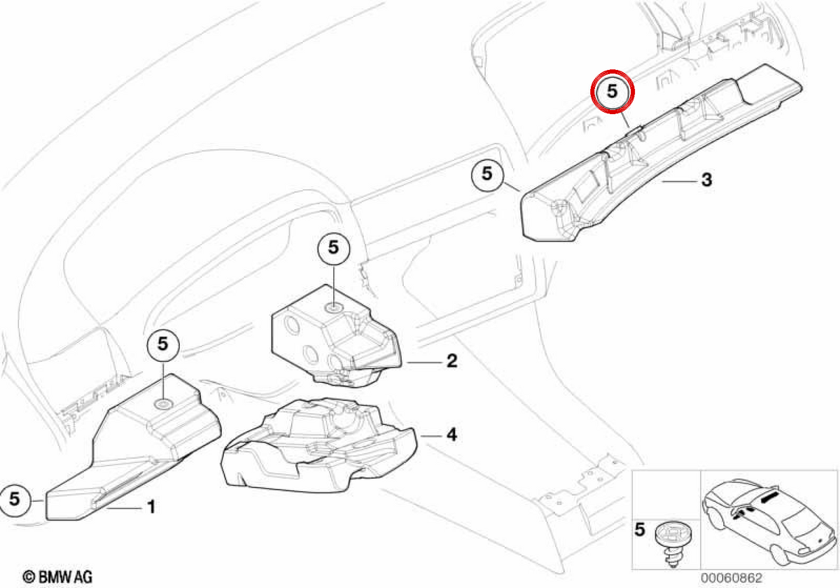 Parafuso OEM 07129905612 para BMW E81, E82, E87, E88, E46, E84, E83, E53. BMW genuíno.