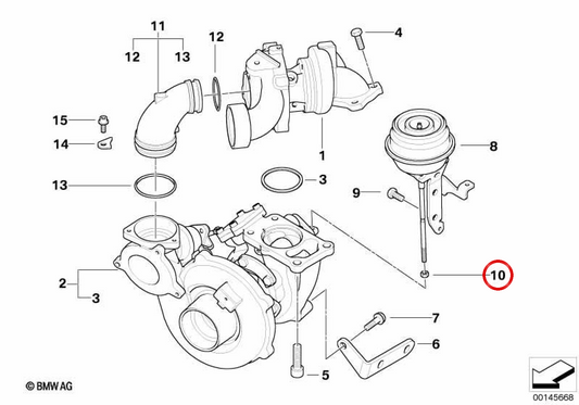 Porca hexagonal OEM 07129905826 para motos BMW R1200 GS Adventure, R1200 RT, F800 GT, C400 X, R1150 GS Adventure… e mais. Original BMW Motorrad.