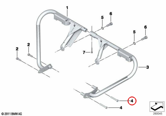 Parafuso ISA M8x50-8.8 ZNNIV OEM 07129905978 para motos BMW F 700 GS, F 650 GS, F 800 GS, F 800 GS Adventure, C 600 Sport, C 650 Sport, C 650 GT, R 1200 RS, R 1250 RS, R nineT... e mais. Original BMW Motorrad.