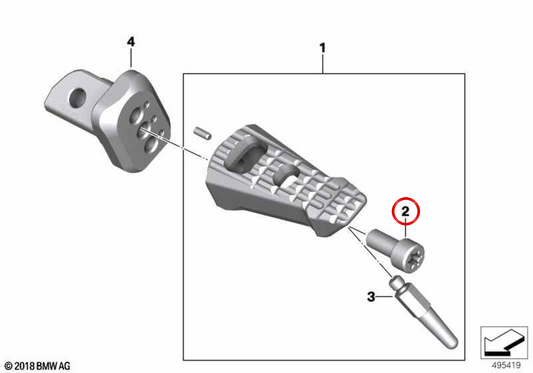 Parafuso ISA M8X16 OEM 07129906896 Para motocicletas BMW R1250R K53, R1250RS K54, R1200R, R1200RS. BMW Motorrad original.