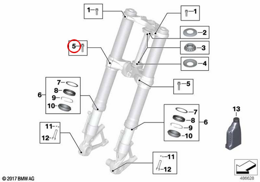 Parafuso ISA OEM 07129907080 para motocicletas BMW R nineT, S 1000 RR, F 800 GS, C 650 GT... e muito mais. Originais BMW Motorrad.