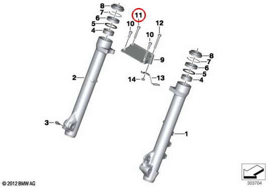 ISA Screw M8X45 OEM 07129907293 for BMW Motorrad G 650 GS (R13). Original BMW Motorrad.