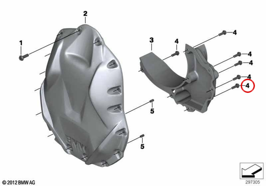 Vite cilindrica M5x16 OEM 07129907412 per moto BMW R 1300 GS, R 1250 GS, S 1000 RR, F 900 GS, K 1600 GT, CE 04... e altri. Originale BMW Motorrad.