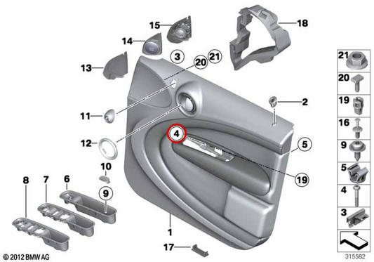 Vis OEM 07129908061 pour MINI Countryman R60, Paceman R61 et plus. MINI d'origine.