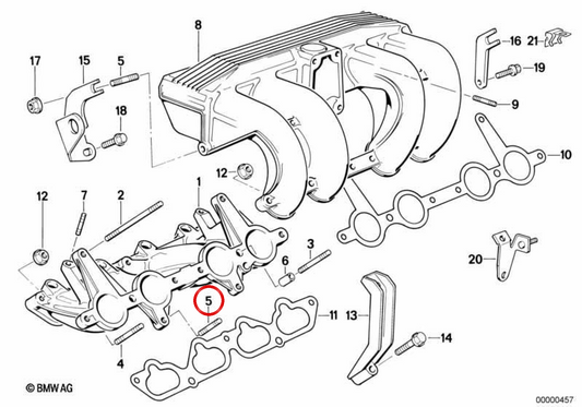 Tornillo de pasador OEM 07129908125 para motos BMW K1200S, K1300R, K1200GT y más. Original BMW Motorrad.