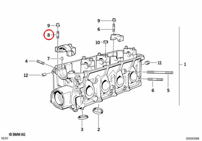 Prisoner Vite M7X45 OEM 07129908199 per BMW E30, E36, E34, E39, E38, E31, Z3. BMW originale.