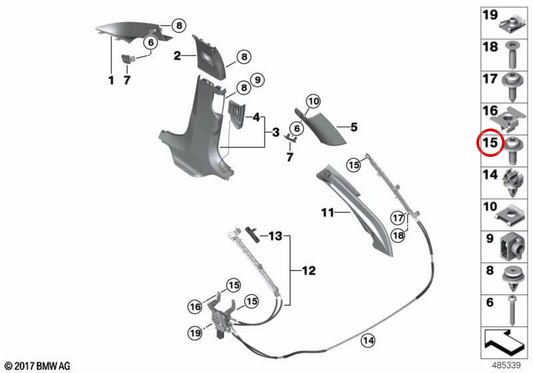 Vis ISA avec laveuse OEM 07129908461 pour BMW G31. BMW d'origine.