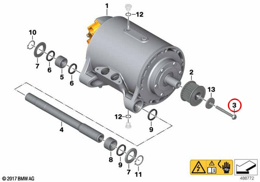 Vite cilindrica M8x70 OEM 07129908681 per moto BMW C evolution, R 1300 GS, R 1300 R, R 1300 RS, S 1000 XR. Originale BMW Motorrad.