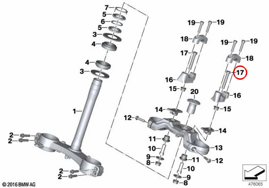Vite Torx M10X60-8.8 OEM 07129908711 per BMW Motorrad S1000R, S1000XR e MINI F56. BMW e MINI originali.