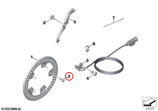 Vite cilindrica OEM 07129909394 per BMW Motorrad F800GS, F900XR, R18... e altro ancora. BMW Motorrad originale.