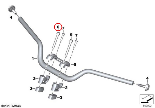 Vis de fixation du guidon M10x100-8.8 OEM 07129909414 pour motos BMW R nineT Scrambler K23 et R 12 G/S KR2. Original BMW Motorrad