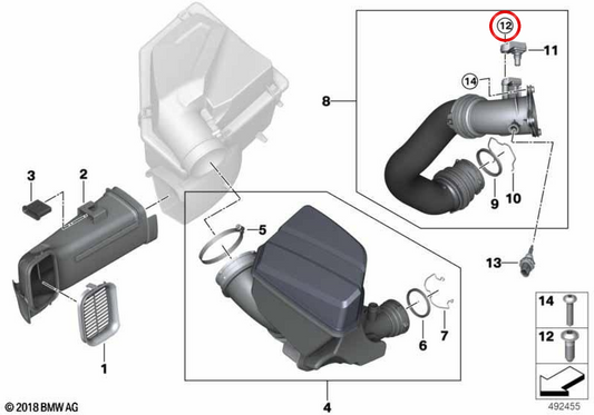 Vis en plastique OEM 07129909481 pour BMW G20, G30, X3 G01, X5 G05 ... et plus. BMW d'origine.