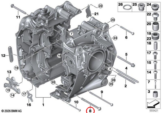 Vite cilindrica M10X130 OEM 07129909823 per BMW Motorrad R1300GS, R1300RT, R1300R ... e altro. BMW MOTORAD originale.