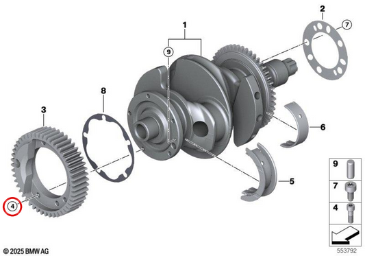 Parafuso ISA M6x20-12.9-PHR OEM 07129909886 para motos BMW R 18, R 18 Classic, R 18 Roctane, R 1300 GS, R 1300 GS Adventure, R 1300 RT, R 1300 R, R 1300 RS. Original BMW Motorrad