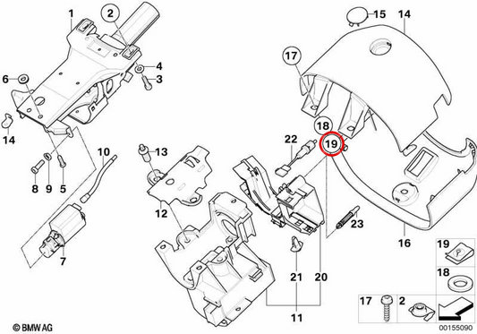 Dado in lamiera OEM 07129910359 per BMW 3 E46, 6 E63, 7 E65, Z8 E52, K1200 RS/LT... e altro ancora. BMW Motorrad originale.